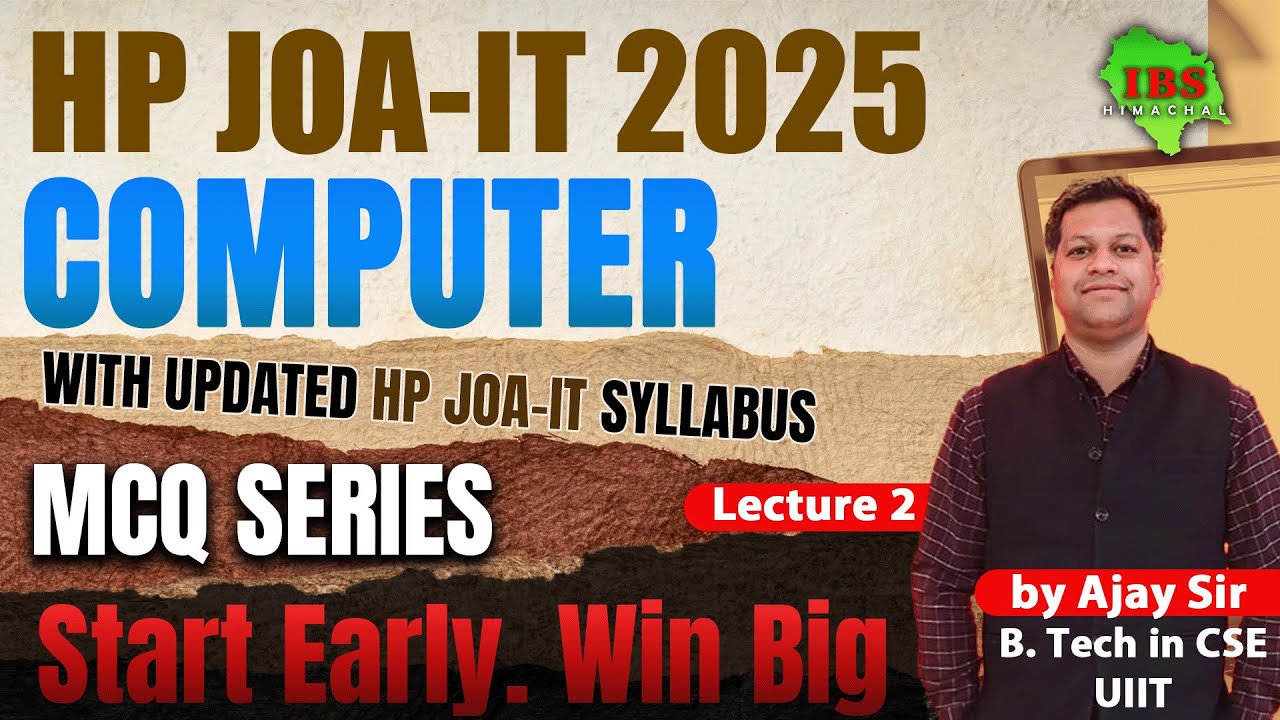 HP JOA-IT 2025 | Computer MCQ Series – Lecture 2 | Updated HP JOA-IT Syllabus | IBS Himachal