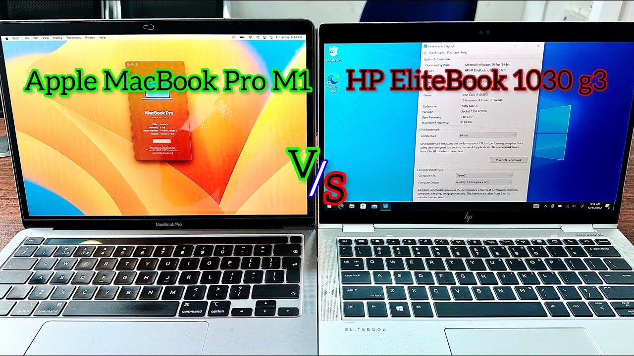 Apple M1 MacBook Pro против HP EliteBook 1030 g3 #apple #hp #m1