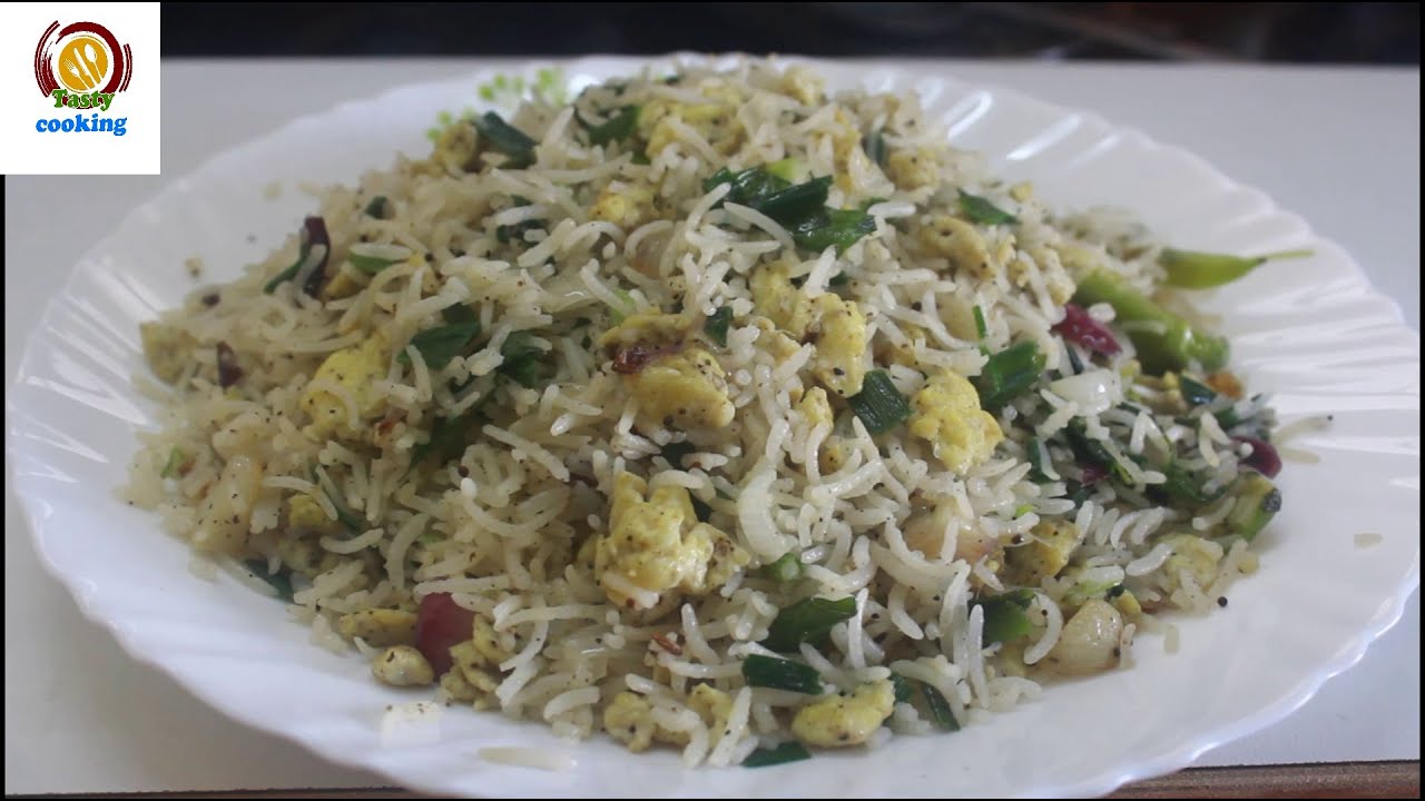 spring onion egg fried rice/spring onion recipes/scrambled eggs/green onions/food/asmr