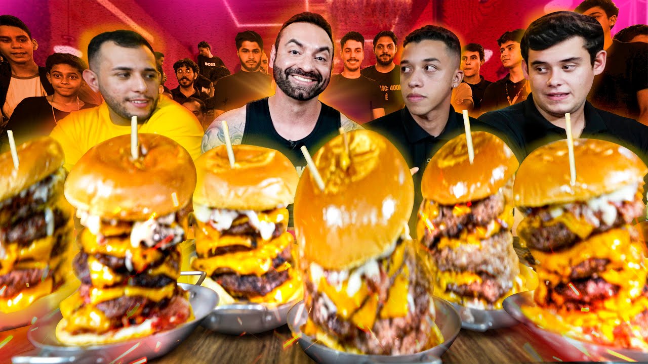 3 contra o CORBUCCI! Quem come MAIS BURGER com SETE CARNES!!