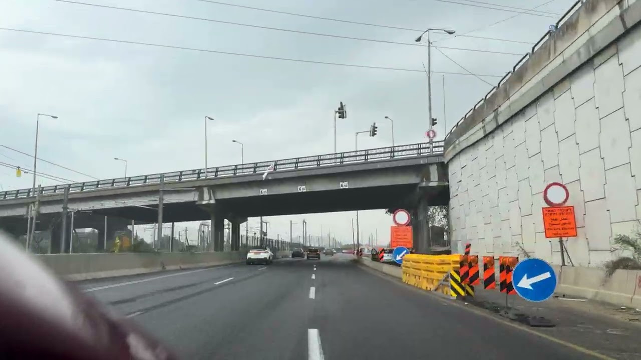 🛣️ נסיעה ממחלף השלום - לתחנת דלק סונול מנטה - מועצה מקומית אזור 🌪️ בזמן הגעת הסופה ביירון למרכז הארץ