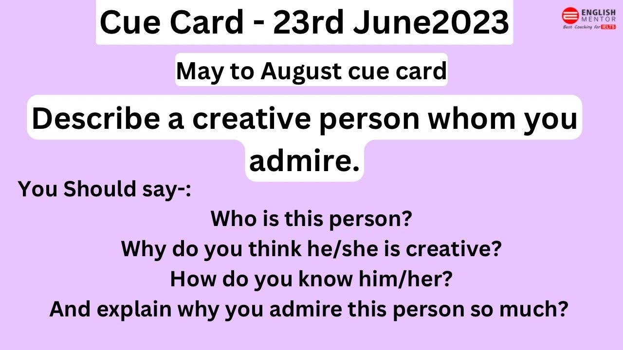 Describe a creative person whose work you admire