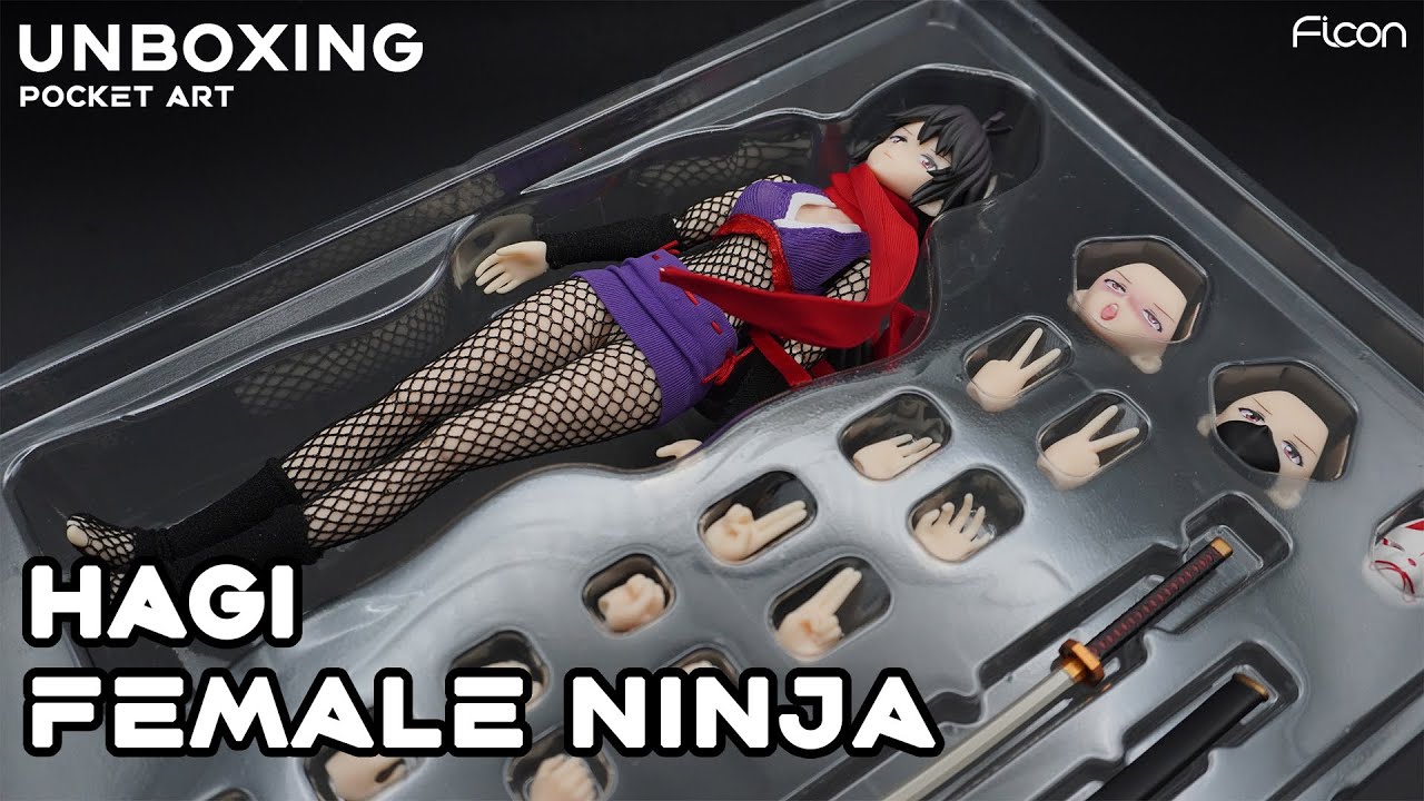 Pocket Art Female Ninja Hagi 1/12 Unboxing (ASMR)