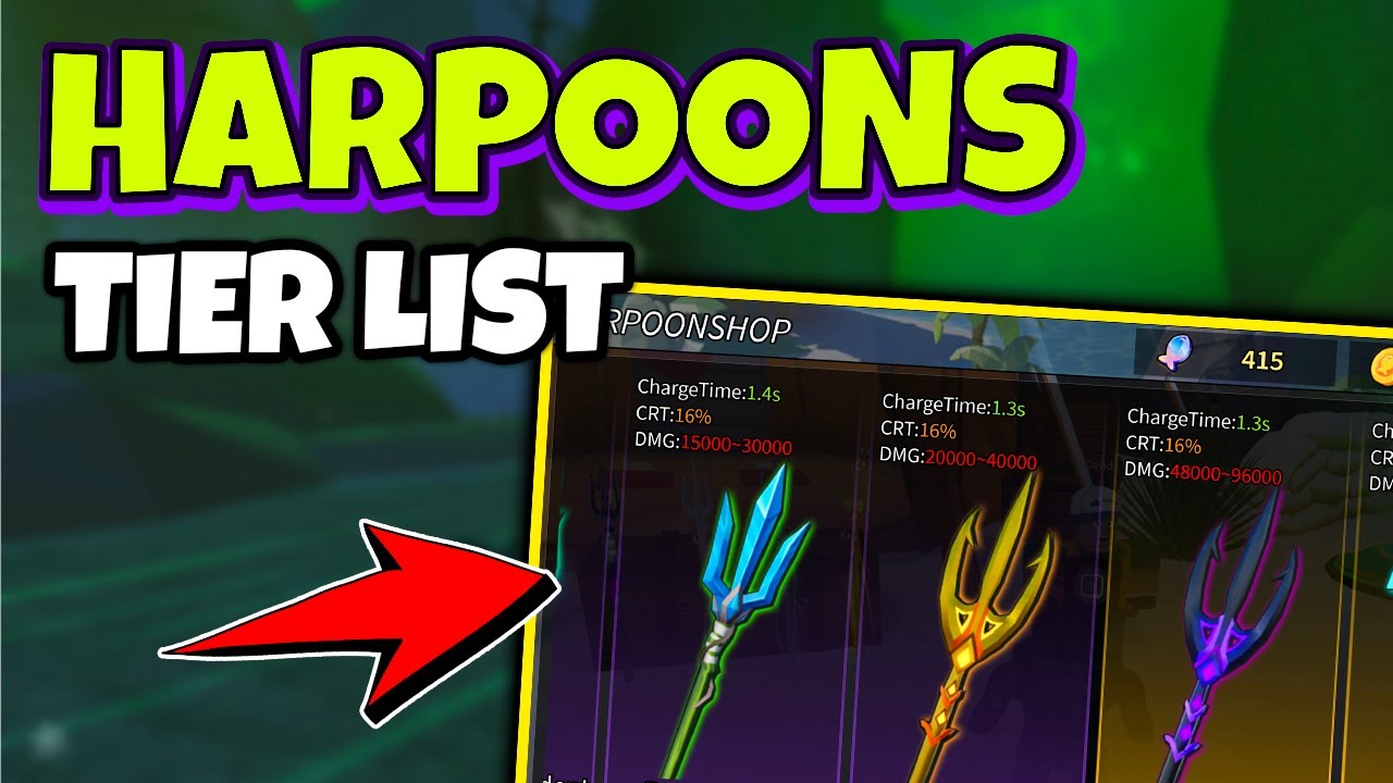 Best HARPOONS in SPEAR FISHING Roblox - Full Tier List and Upgrade Guide