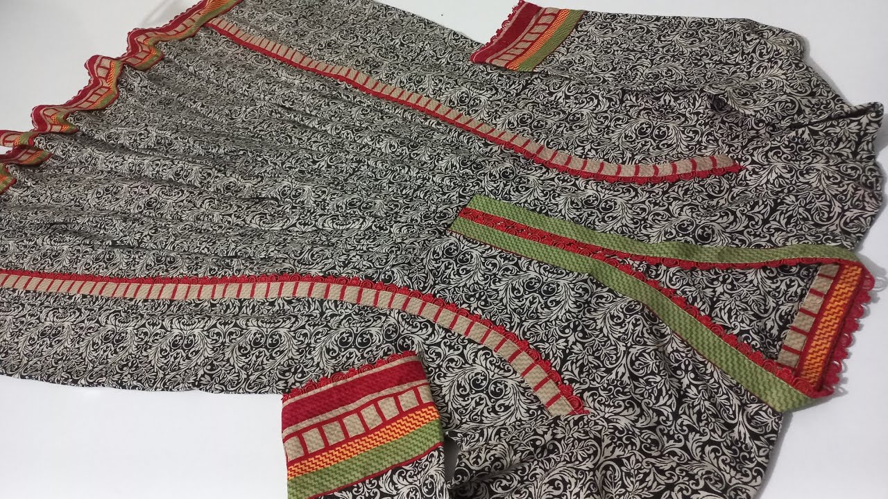 ✅Center double patti frock design cutting and stitching/Complete making of double panel frock design