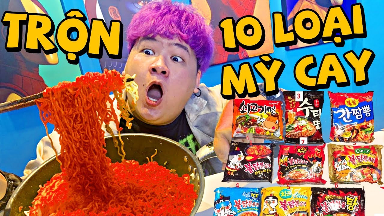 THỬ TRỘN 10 LOẠI MỲ CAY LẠI VỚI NHAU (Mazk Ph&aacute; Ph&aacute;ch #18)