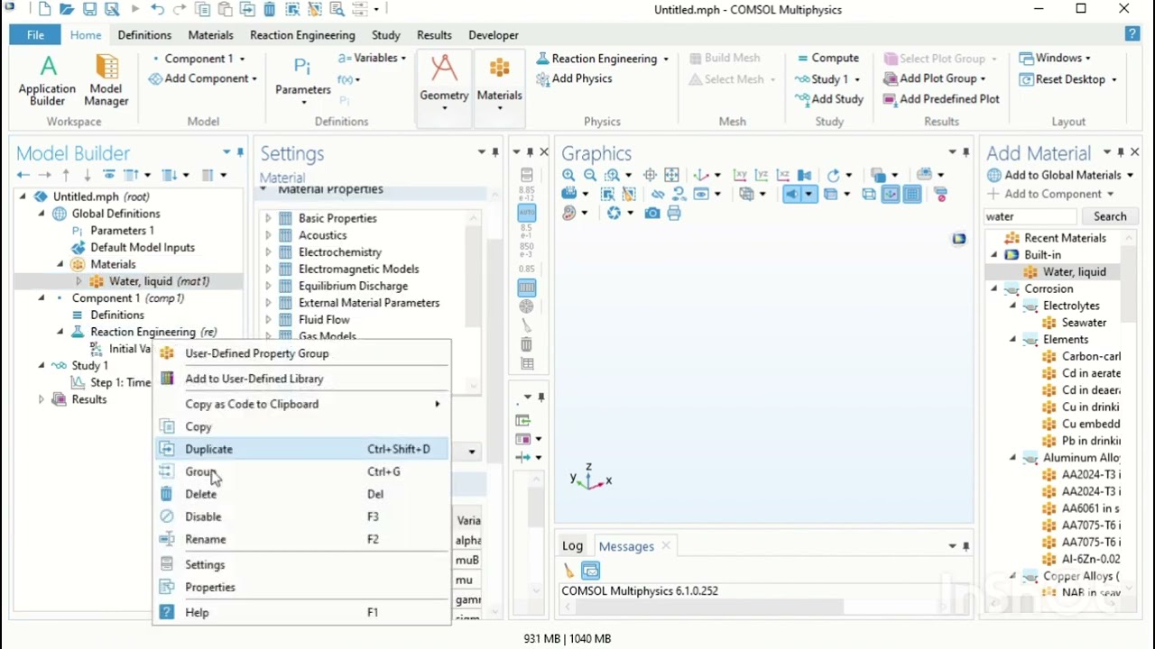 Comsol MultiPhysics for Chemical Reactions Modelling