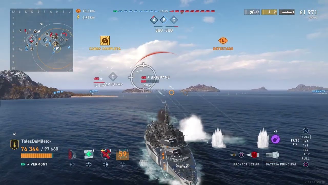 Vermont Tier legendario | 2400 xp 130k daño | World of Warships: Legends
