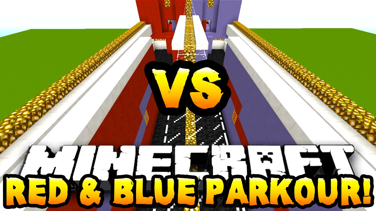 Minecraft RED VS BLUE PARKOUR! #1 (Crazy Jumps!) w/PrestonPlayz & Kenny