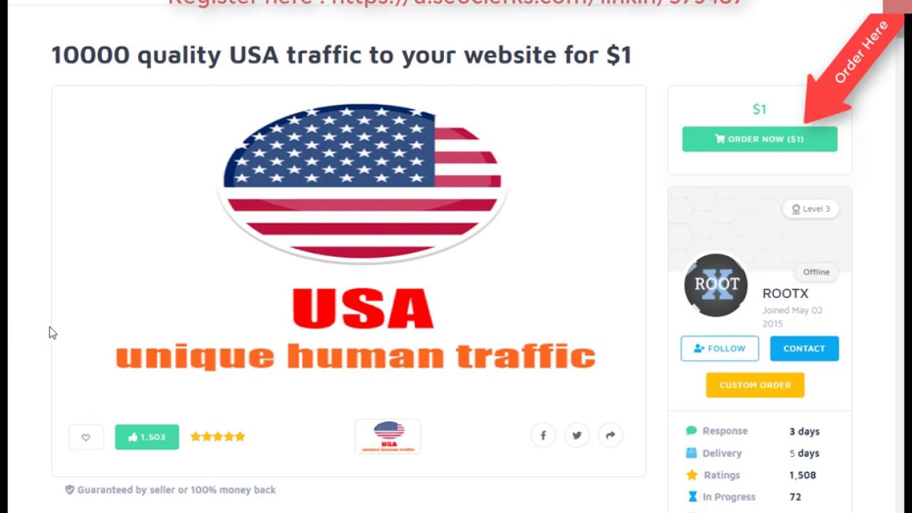 cheap price 10k Quality USA web traffic $1 On Seoclerk
