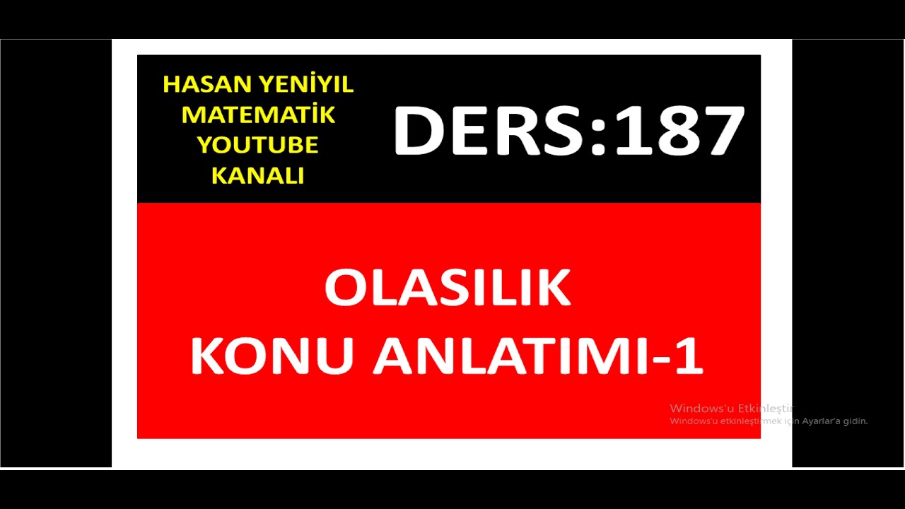 187) OLASILIK KONU ANLATIMI-1