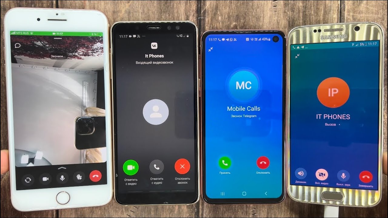 Telegram And Vkontakte Calls/ Real And Fake Calls IPhone 8 Plus, Galaxy A8, Galaxy S10e, Galaxy S6