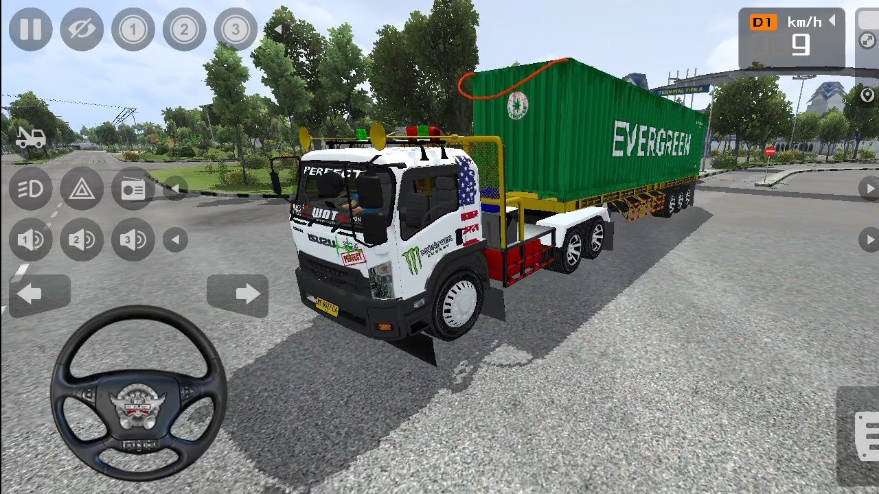 BUS SIMULATOR INDONESIA | 22 WHEELER CONTAINER TRUCK HEAVY TRAFFIC DRIVE – PART ONE