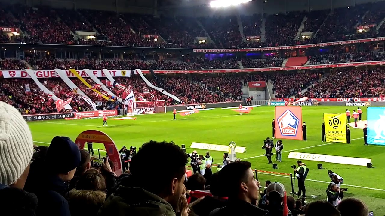 Entrée des joueur losc OM le 15/02/2020