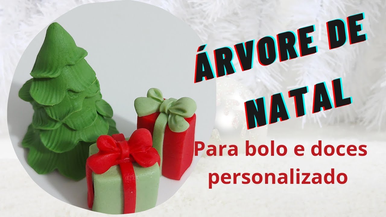 Como fazer arvore de natal e presentes em pasta americana para bolo e doces personalizados.Tutorial