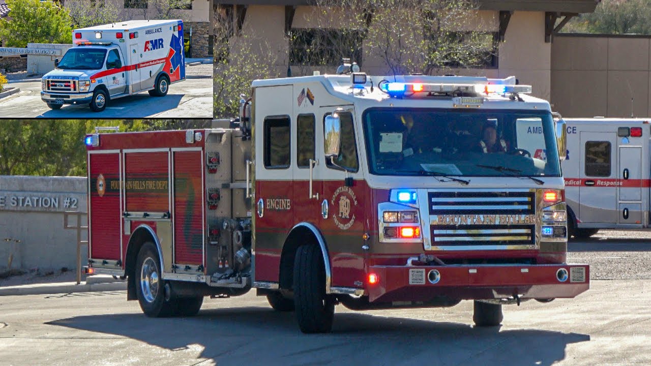 Fountain Hills Fire Dept. Ladder Tender 452, AMR 211 & x1 MCSO Responding