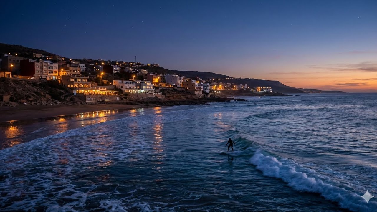 The best place to surf at night in Morocco