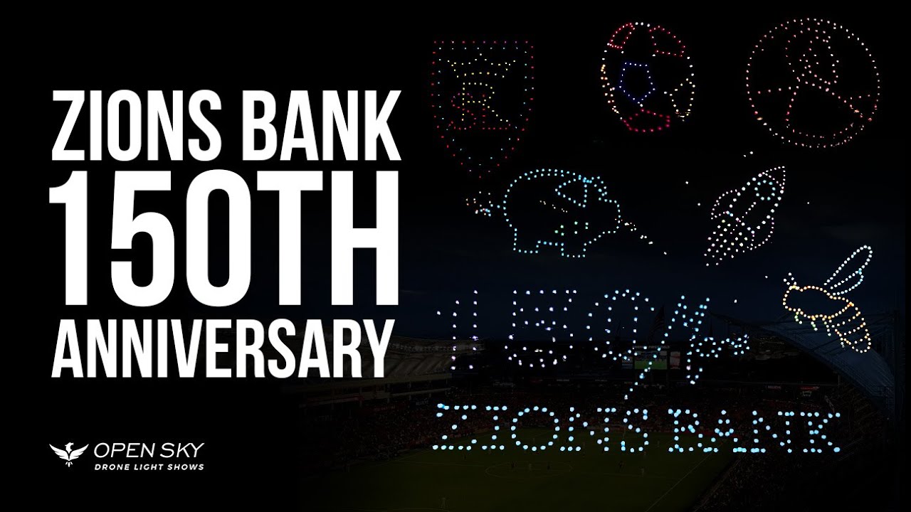 Zions Bank's Amazing Custom Drone Light Show  at a Real Salt Lake Game in Utah