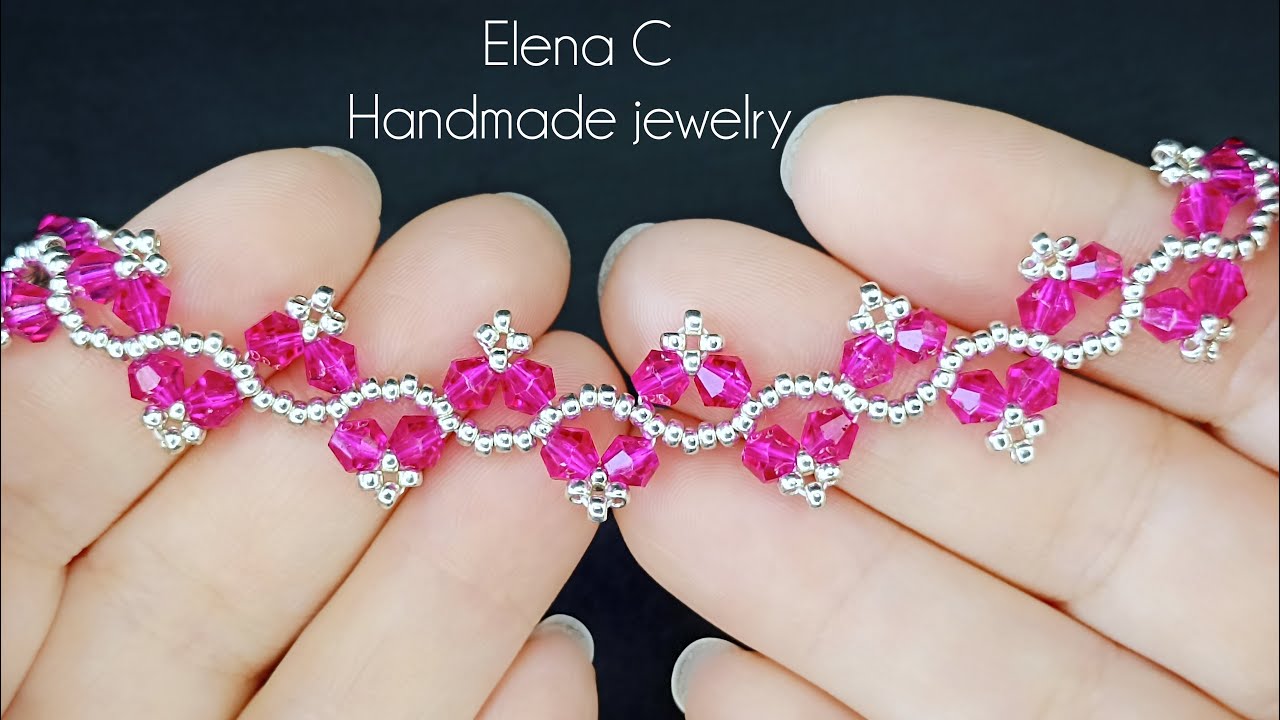 Beautiful Bracelet Crystal and Seed Beads Tutorial Beaded Jewelry Красивый Браслет из бисера и бусин