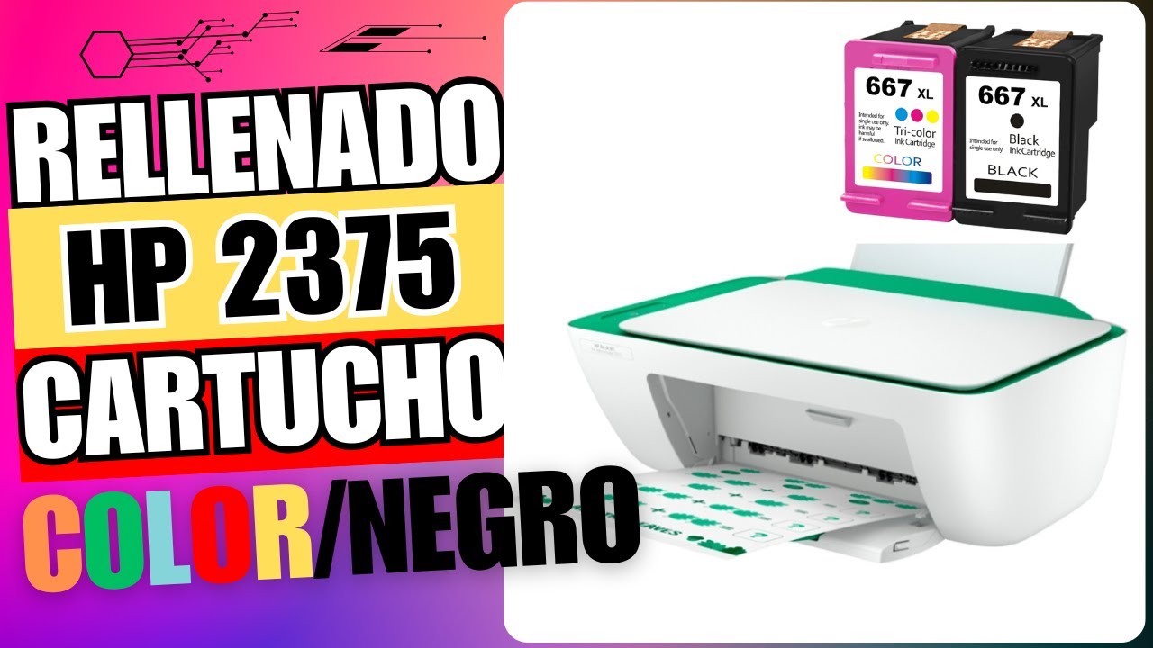 Printer HP Deskjet 2375 RELLENADO CARTUCHOS NEGRO Y COLOR