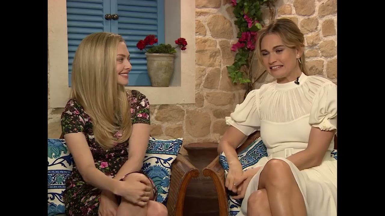 Amanda Seyfried and Lily James Sexy Crossed Legs