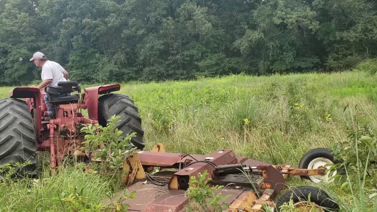 Mowing at my cousins place!! #tractor #farmall #1066