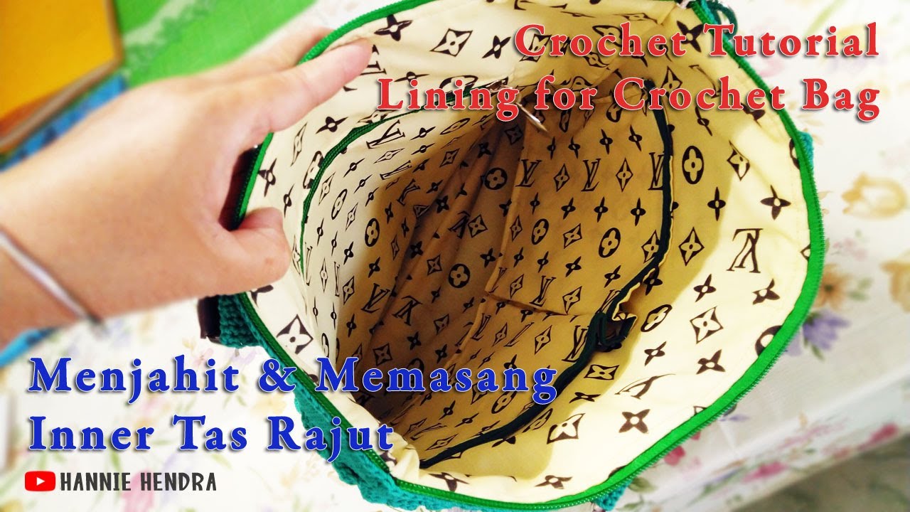 Crochet || Tutorial Menjahit Inner/ Furing Tas Rajut