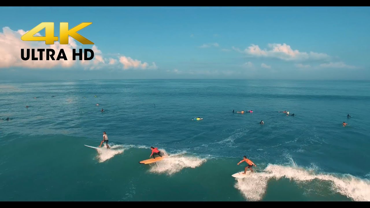 발리 꾸따비치 서핑 | Surf The Waves! @ Kuta, BALI [4K/UHD]