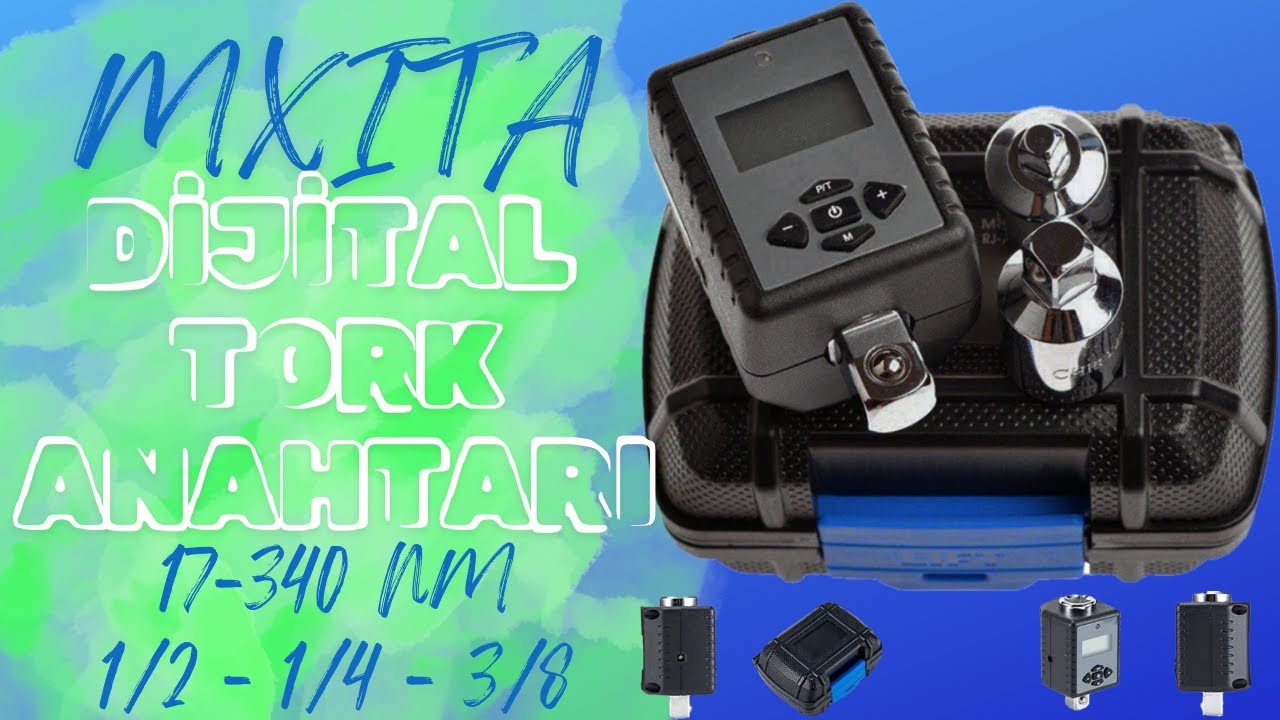 MXITA Dijital Tork Anahtarı / Torkmetre İnceleme! 17-340 Newtonmetre & 1/2 - 1/4 - 3/8 Adaptörlü!