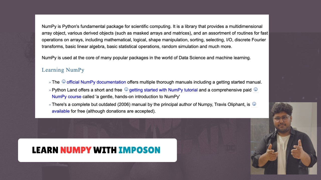 Numpy Explaination Video