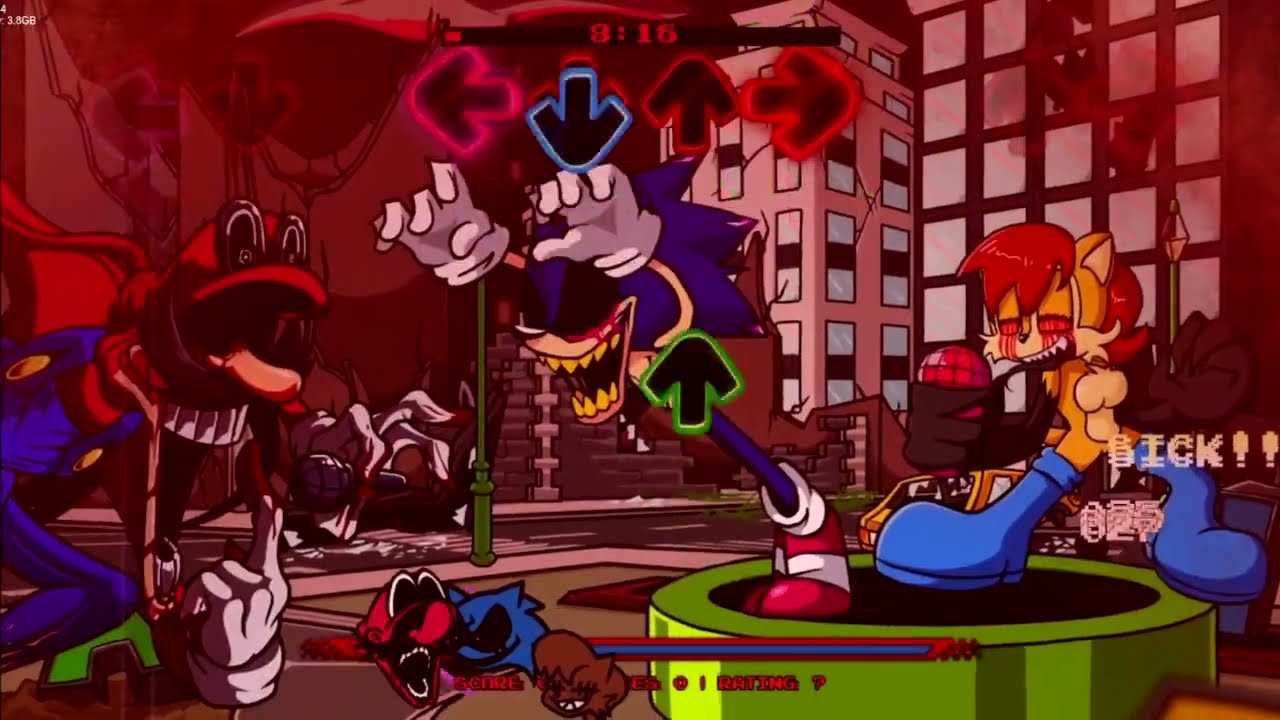 Mario Madness V2 but Sonic.exe vs Mario.exe Full Main week +New All Stars | Friday Night Funkin'