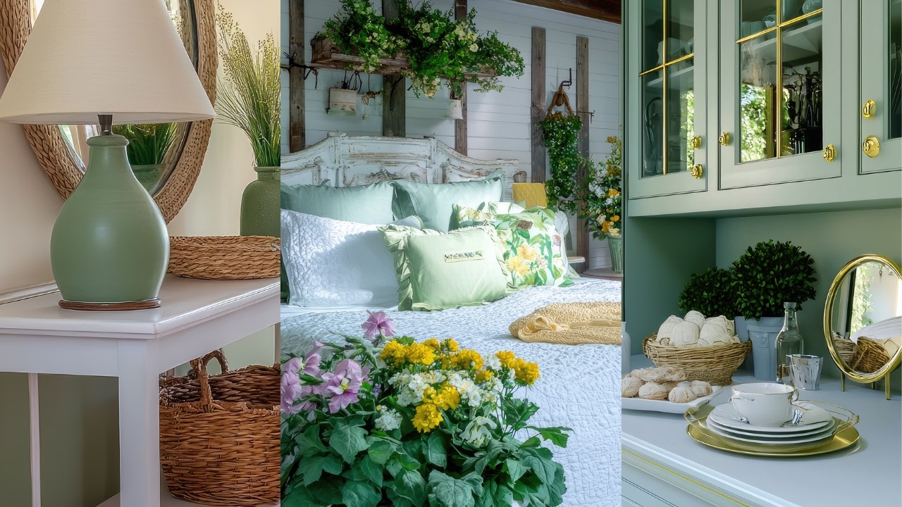 Sage Green & White Decorating Ideas That Can Be Replicated: Vintage French Country Style Makeover