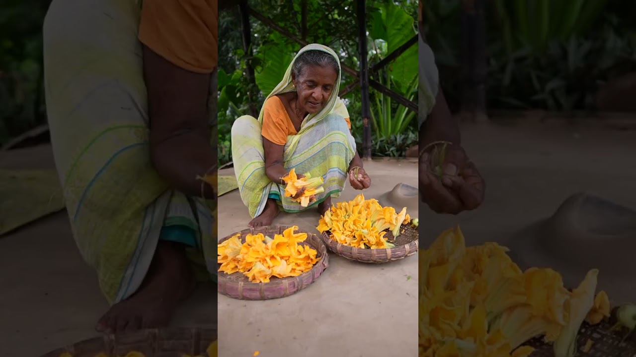 Traditional Pumpkin Flower Paste Recipe | Authentic Bengali Homemade Dish 