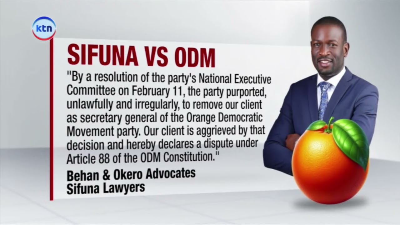 ODM wrangles deepen as Sifuna faces ouster bid triggering major party tensions