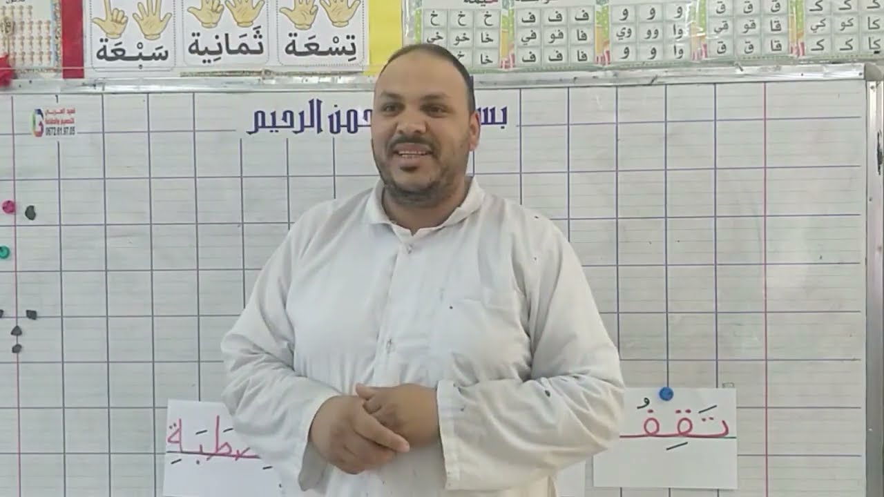الجزء الثاني من حصة اكتشاف الحرف وهي  التطابق الصوتي الخطي.مباشرة من القسم مع التلاميذ
