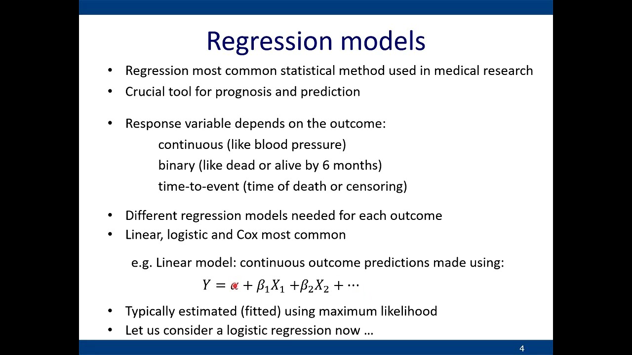 Lecture 2 (pre-recorded): Fundamental statistical models for risk prediction