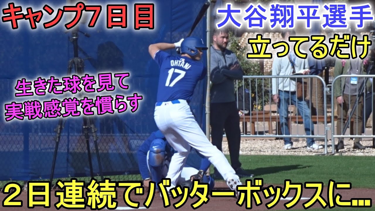 ２日連続でバッターボックスに...立ってるだけ！【大谷翔平選手】実戦感覚を慣らす～キャンプ７日目～Shohei Ohtani 2024 Live BP Spring Training Day ７