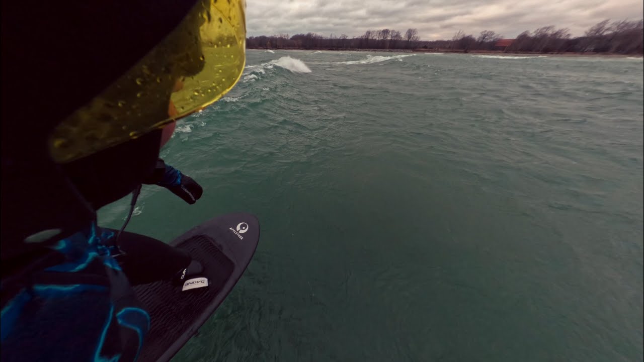 January Lake Ontario Wing Foil Action