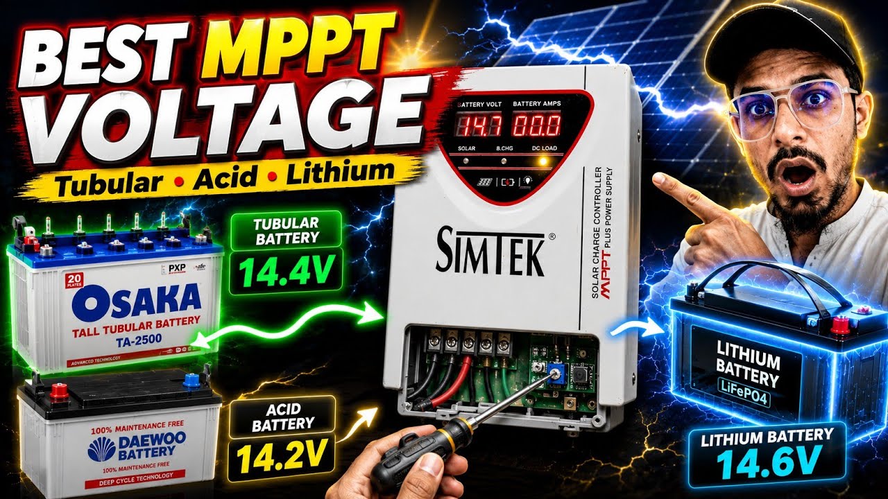 Simtek 70A MPPT Charging Voltage Settings 🔋 Best Volts for Tubular, Acid & Lithium Batteries&lrm;. 