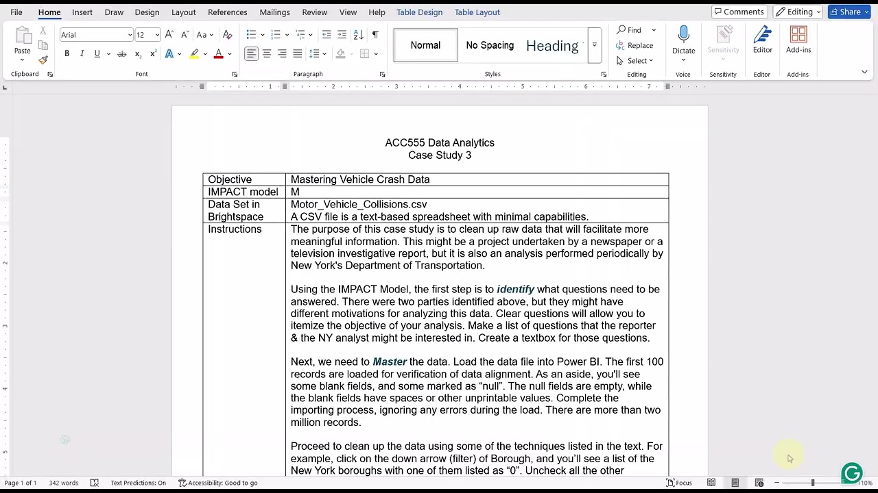 NU ACC555 Data Analytics Project 3 NY Motor Vehicle Collisions