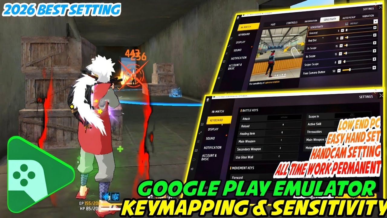 2026 Best Google Play Games Pc Free Fire Key mapping & Sensitivity | Google Play ff Headshot Setting