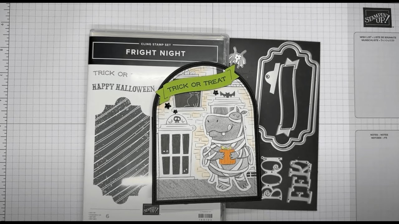 Stampin’ Up! Мастер-класс по складыванию трёхслойной открытки «Ночь страха» #сделайсам #бумажноек...