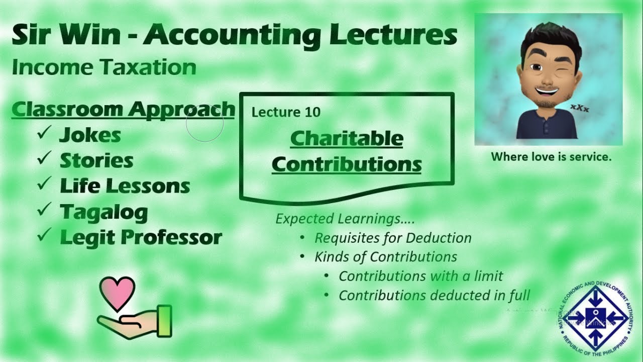 Lecture 10: Charitable and Other Contribution. Itemized Deductions. [Income Taxation]