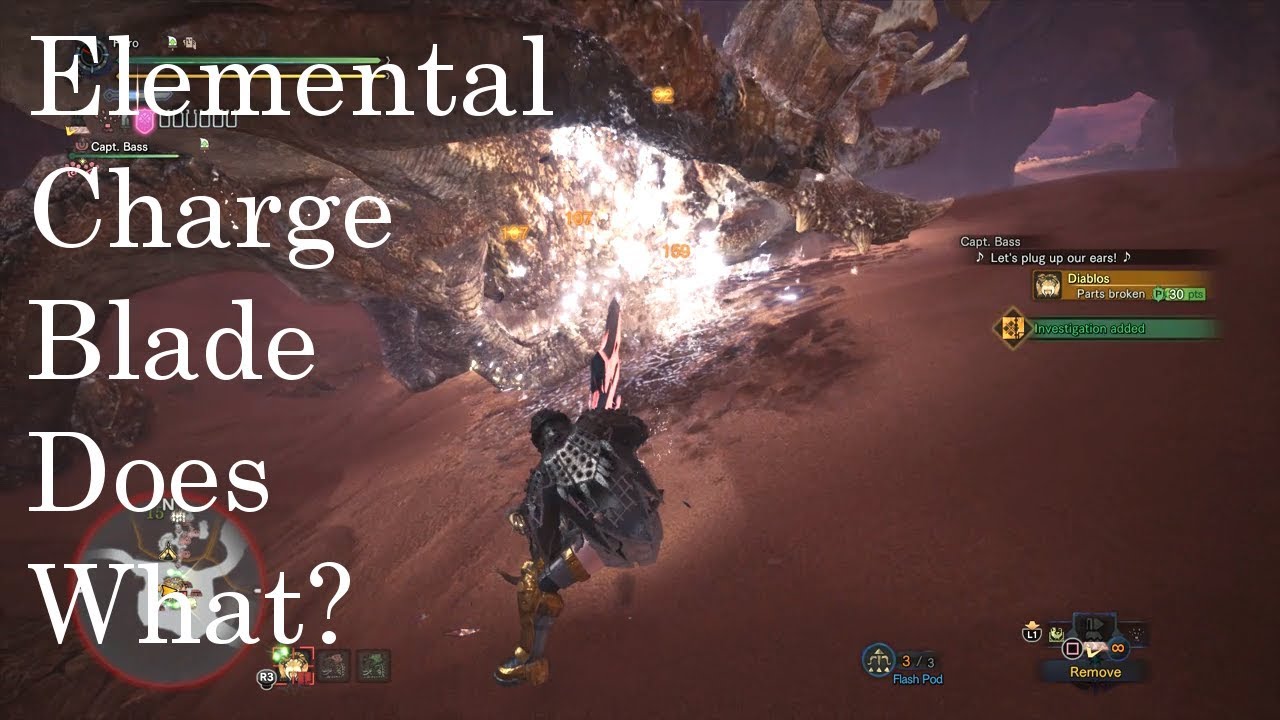 MHW: Elemental Charge Blade vs Diablos