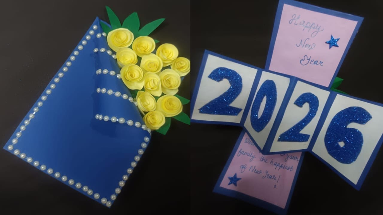 DIY New Year Handmade Greeting Card 2026| New Year Special Card✨