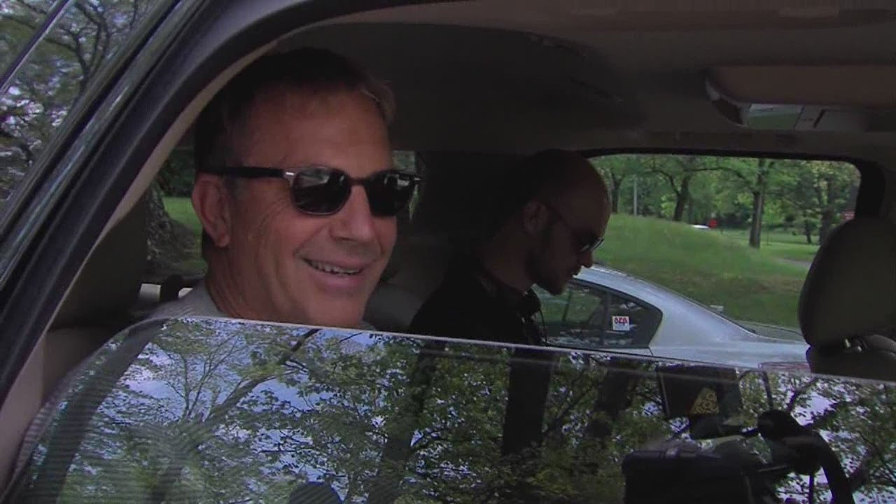 Kevin Costner on movie set of 