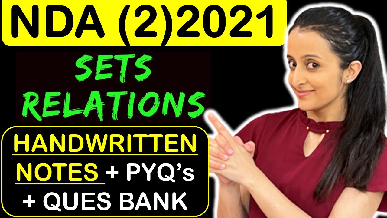 NDA 2021 (2) : SETS RELATIONS with TRICKS 1 Shot | Handwritten notes + Past Year Ques + Ques Bank