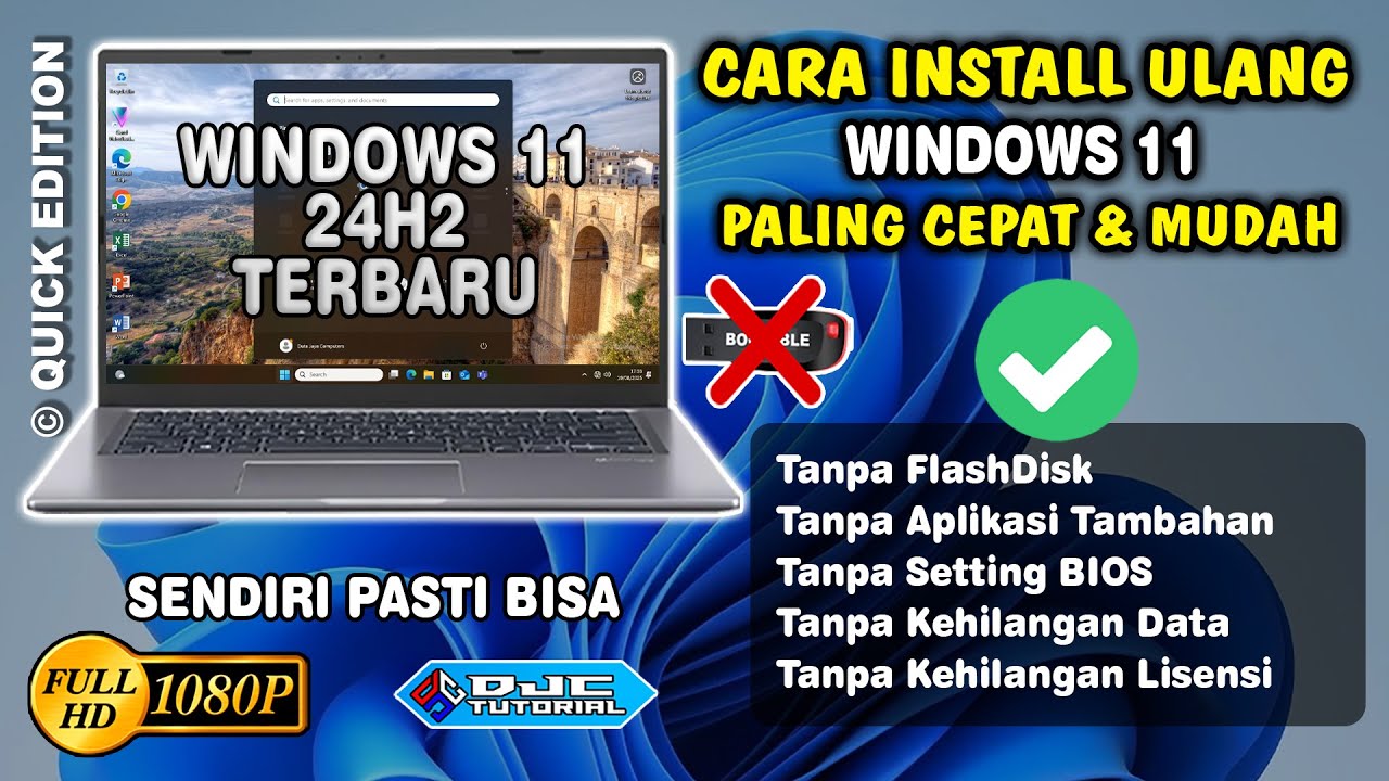 Cara Instal Ulang Windows 11 Paling Cepat dan Mudah Tanpa Flashdisk | Tanpa Kehilangan Data