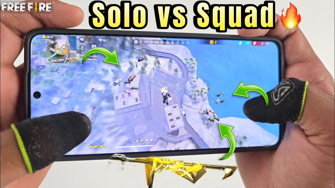 solo vs squad full map ranked gameplay free fire , 2 finger handcam,  poco x6 pro 