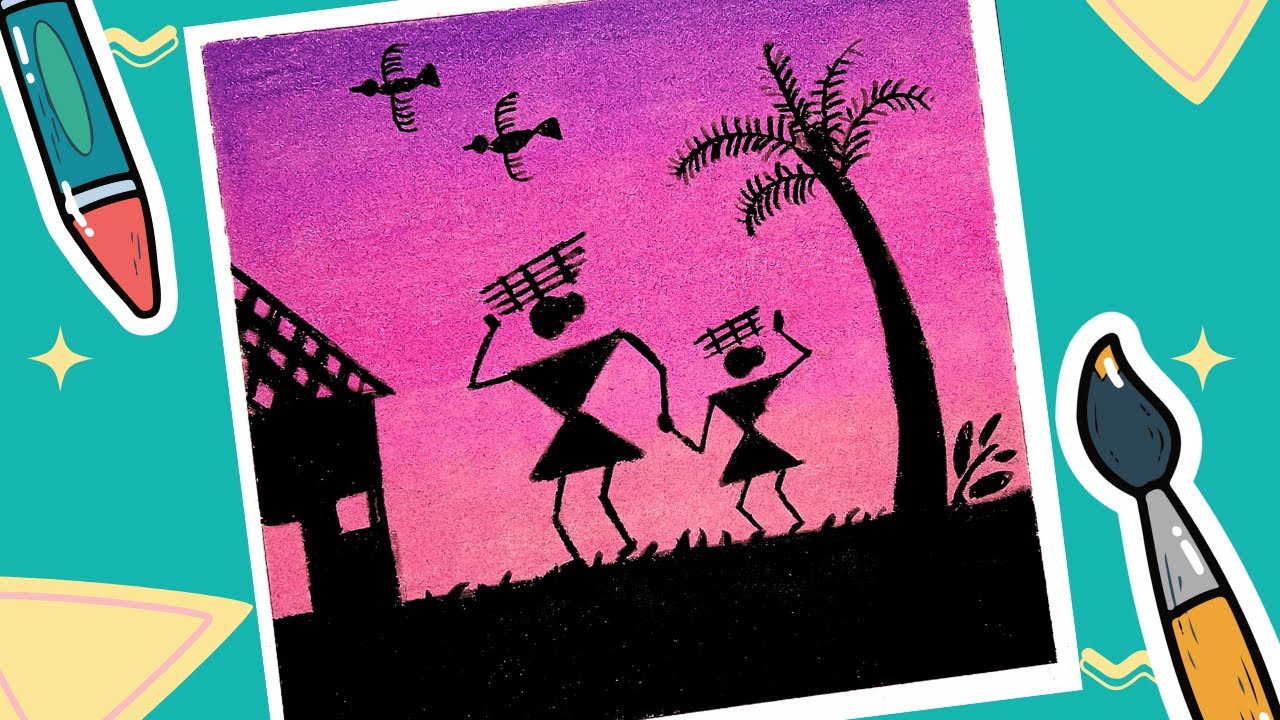 Easy Warli Drawing || how to draw warli art ||Beautiful warli painting || वारली चित्र